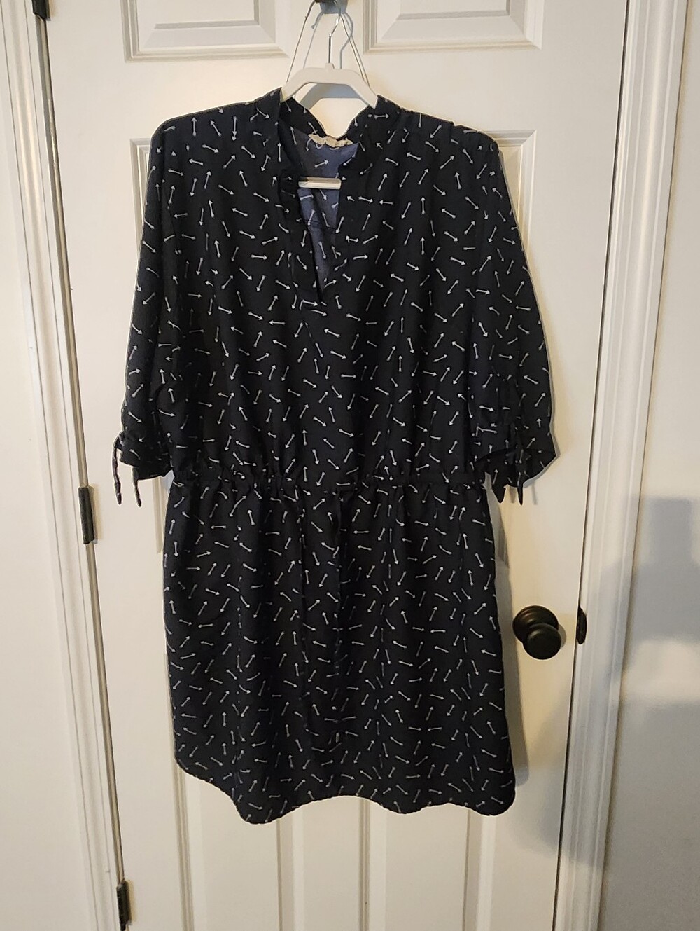 Blush Navy Patterned Midi Dress